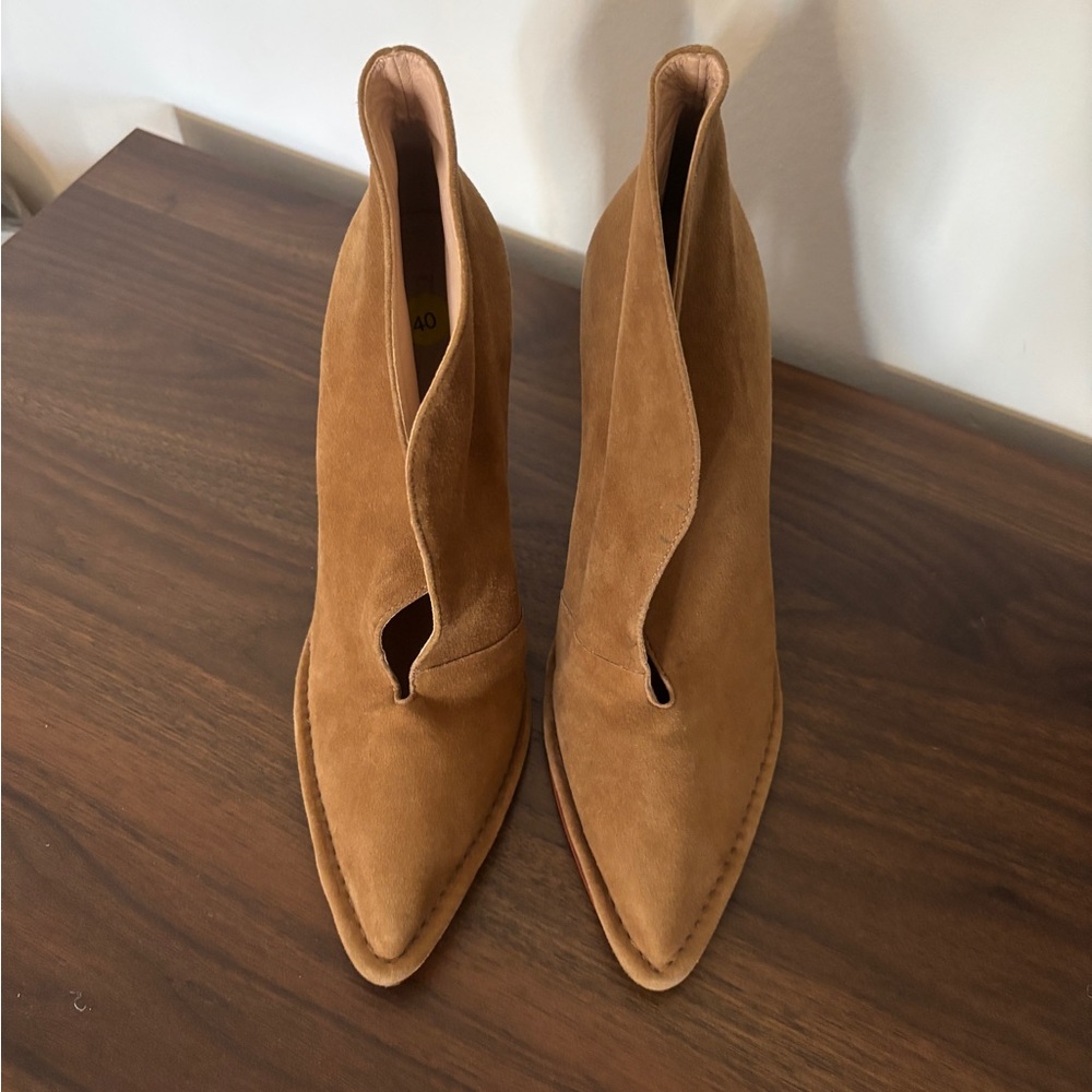 Ulla Johnson Camel Suede Ankle Booties